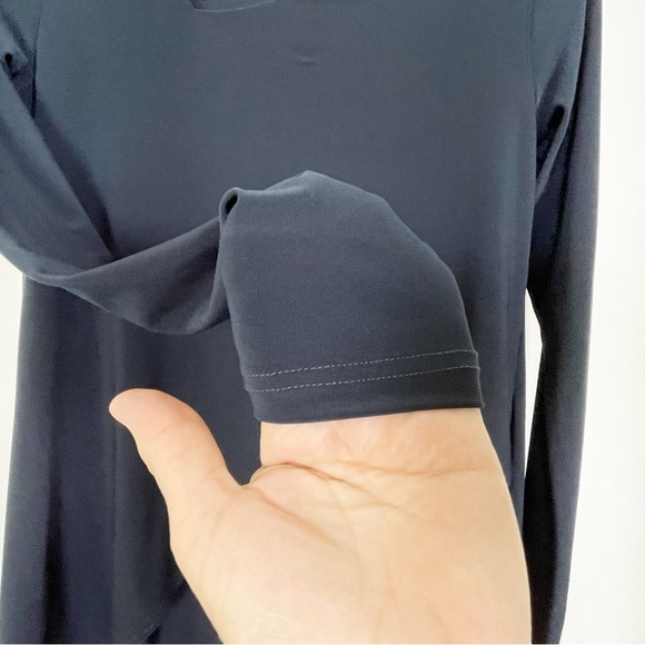 Sympli‎ Navy Blue Charm Angle Asymmetrical Tunic Size 4 Long Sleeve - Picture 6 of 11